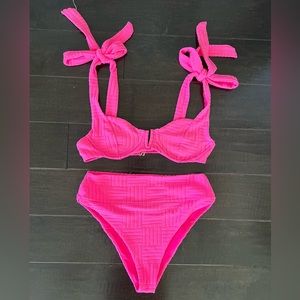 Beach Riot bikini medium like new neon pink